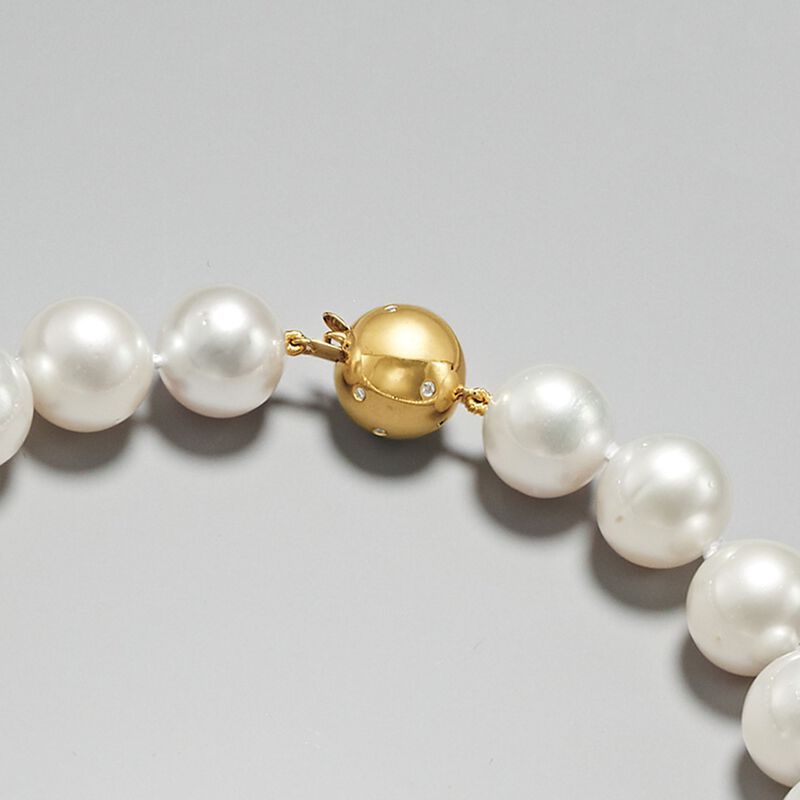 12-15mm Cultured South Sea Pearl Necklace with 14kt Yellow Gold image number 5
