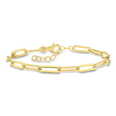 Charles Garnier 18kt Gold Over Sterling Paper Clip Link Bracelet
