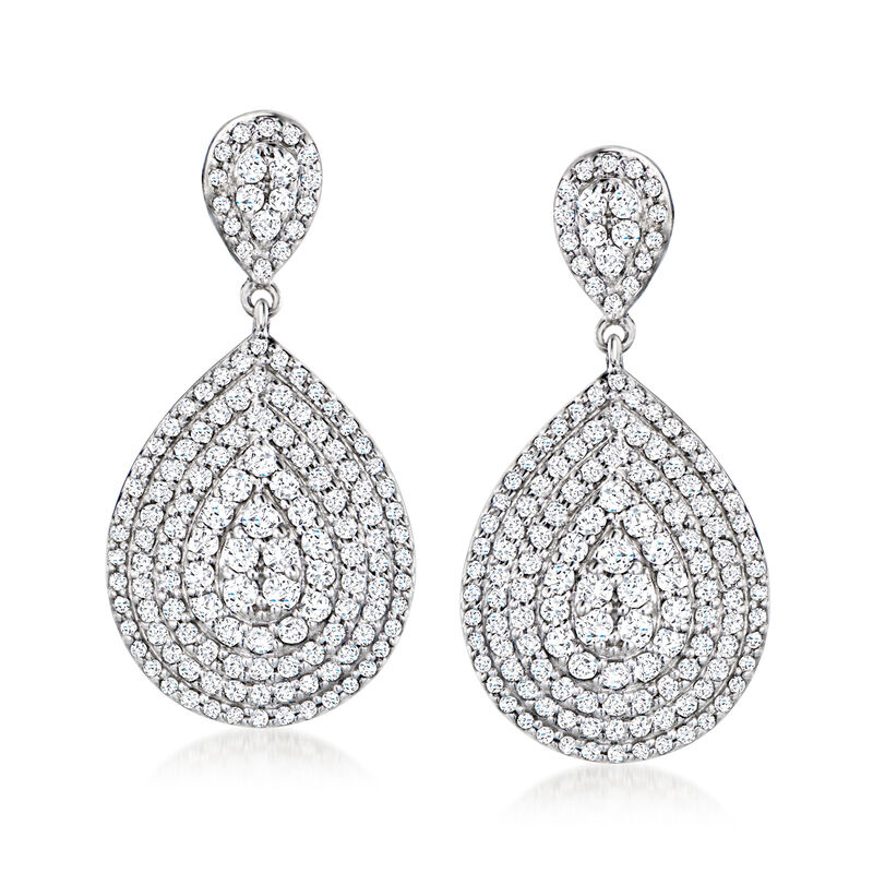 1.25 ct. t.w. Diamond Teardrop Earrings in Sterling Silver image number 0