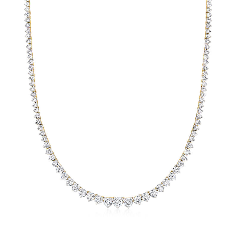5.00 ct. t.w. Graduated Lab-Grown Diamond Tennis Necklace in 14kt Yellow Gold image number 0