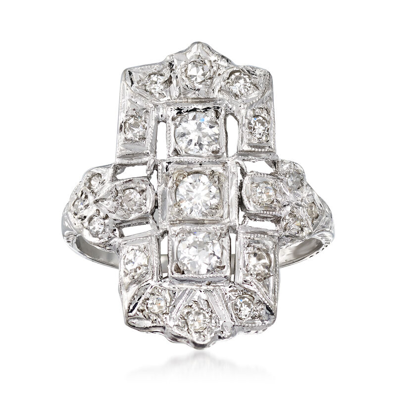 C. 1950 Vintage .75 ct. t.w. Diamond Fashion Ring in Platinum image number 0
