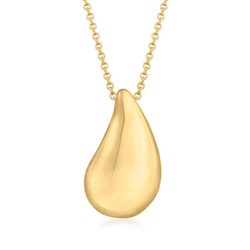 C. 1980 Vintage Tiffany Jewelry &quot;Elsa Peretti&quot;  18kt Yellow Gold Teardrop Necklace image number 0