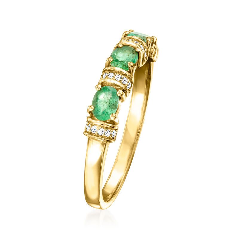 .40 ct. t.w. Emerald Ring with Diamonds in 10kt Yellow Gold image number 2