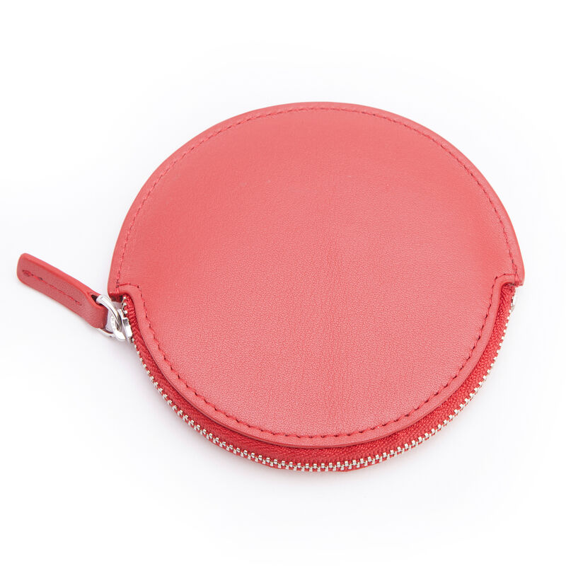 Royce Red Leather Circular Earbud Case   image number 2