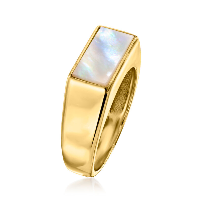 Mother-of-Pearl Rectangle Ring in 18kt Gold Over Sterling image number 2