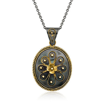 C. 2010 Castellani Sterling Silver and 18kt Yellow Gold Pendant Necklace