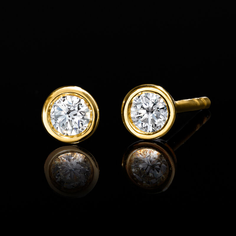 .10 ct. t.w. Bezel-Set Lab-Grown Diamond Stud Earrings in 18kt Gold Over Sterling  image number 2
