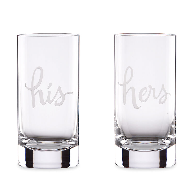 Kate Spade New York &quot;Two of a Kind&quot; Set of 2 &quot;His&quot; and &quot;Hers&quot; Highball Glasses image number 0