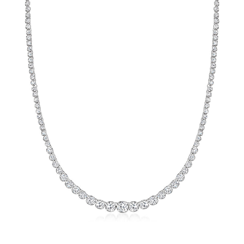 5.50 ct. t.w. Diamond Tennis Necklace in 14kt White Gold. 20" image number 0