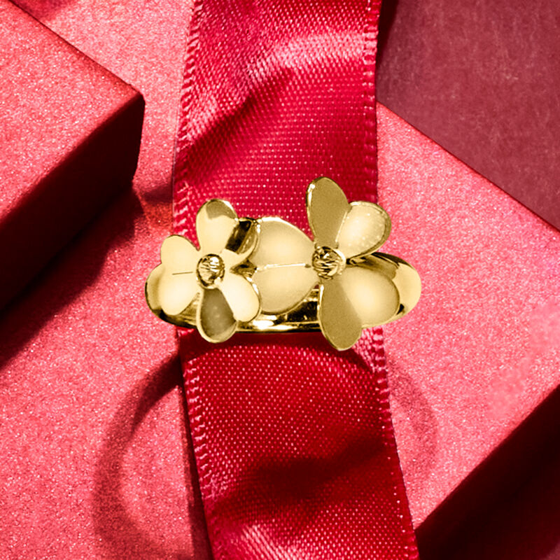Italian 14kt Yellow Gold Flower Ring image number 5