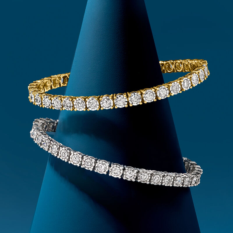 5.00 ct. t.w. Diamond Tennis Bracelet in 18kt Gold Over Sterling image number 2