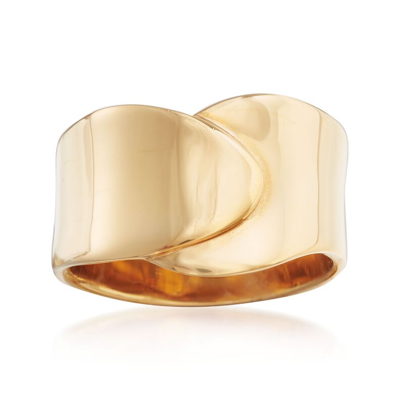18kt Yellow Gold Over Sterling Silver Overlapping Ring image number 0