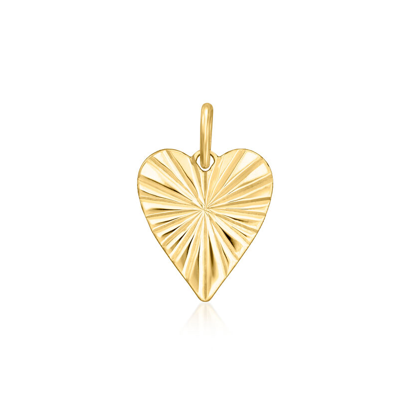 Italian 14kt Yellow Gold Faceted Heart Charm image number 0