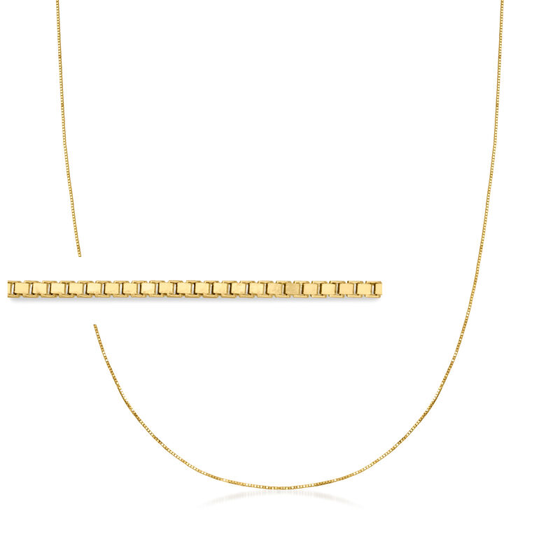 .6mm 14kt Yellow Gold Box-Chain Necklace image number 0