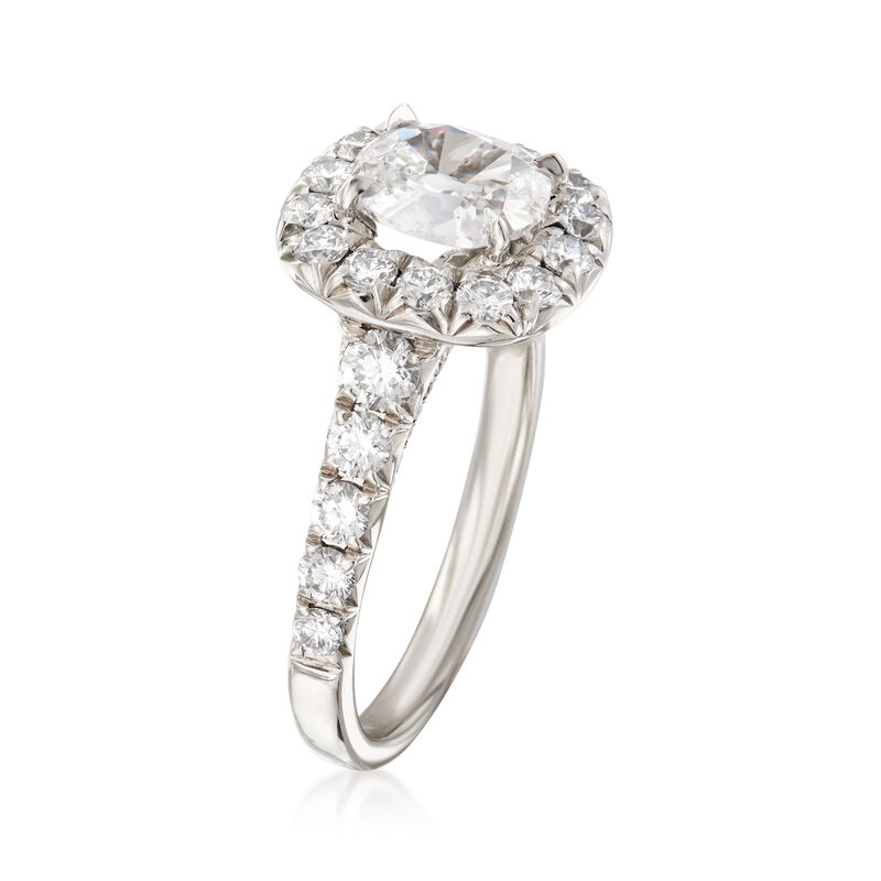 Henri Daussi 2.15 ct. t.w. Certified Diamond Engagement Ring in 18kt White Gold image number 2