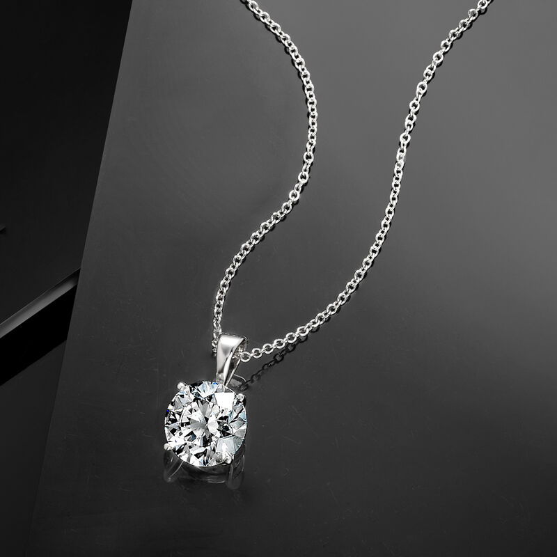 2.00 Carat Lab-Grown Diamond Solitaire Necklace in 14kt White Gold image number 4