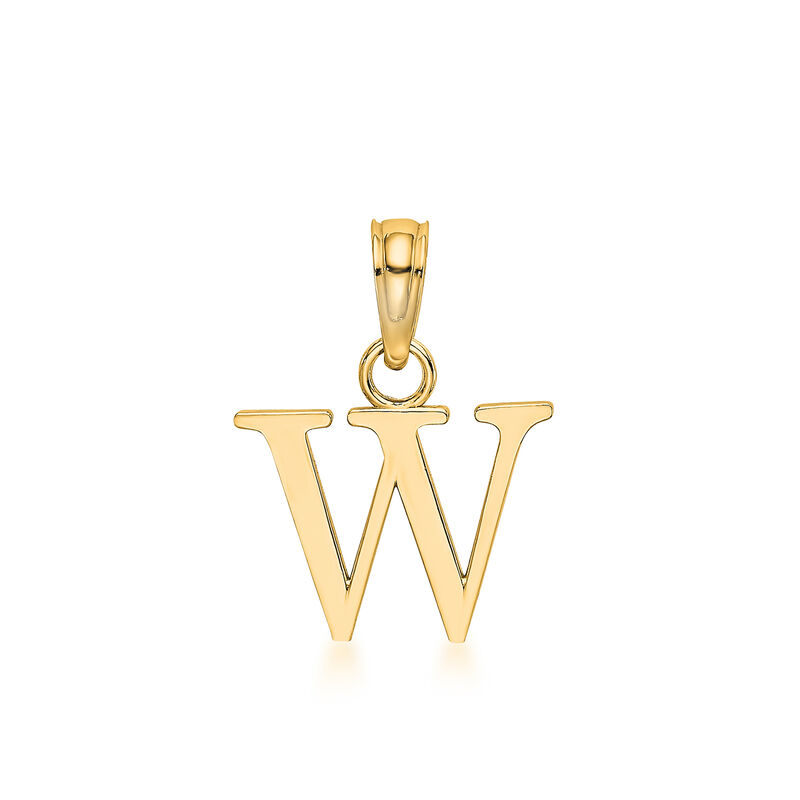 10kt Yellow Gold Block Initial Pendant image number 1