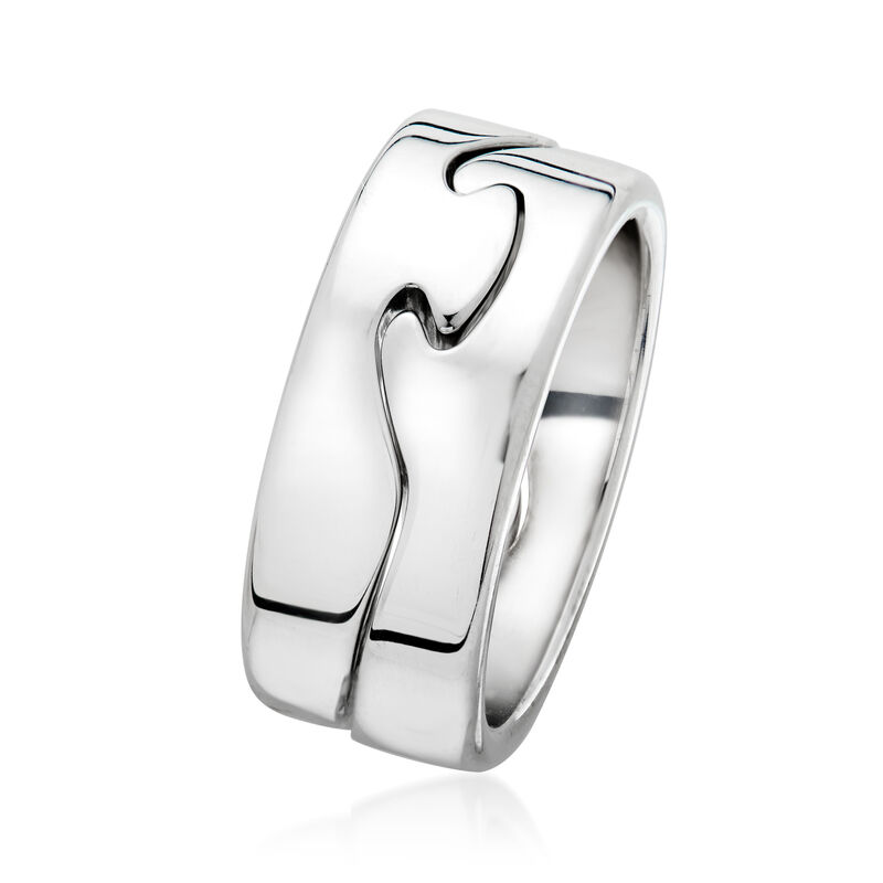 C. 2000 Vintage Georg Jensen 18kt White Gold Fusion Ring. Size 5.25 image number 2