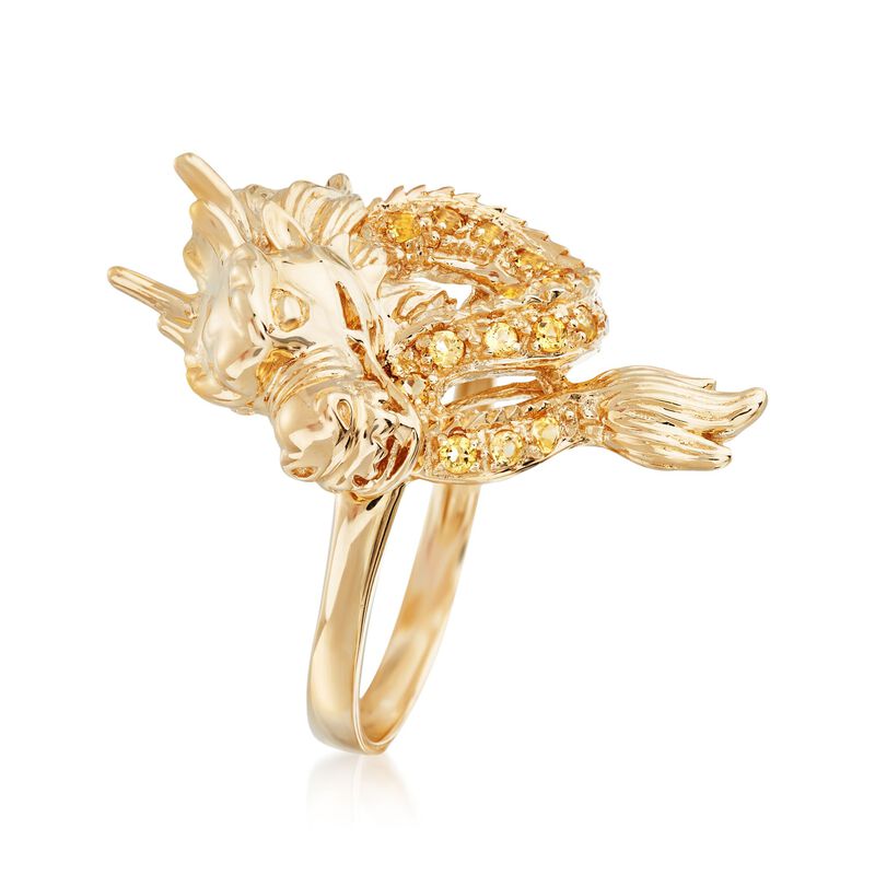 .30 ct. t.w. Citrine Dragon Ring in 14kt Yellow Gold image number 2