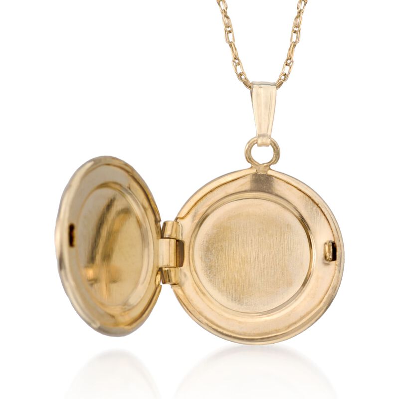 Child's 14kt Yellow Gold Floral Locket Necklace image number 1
