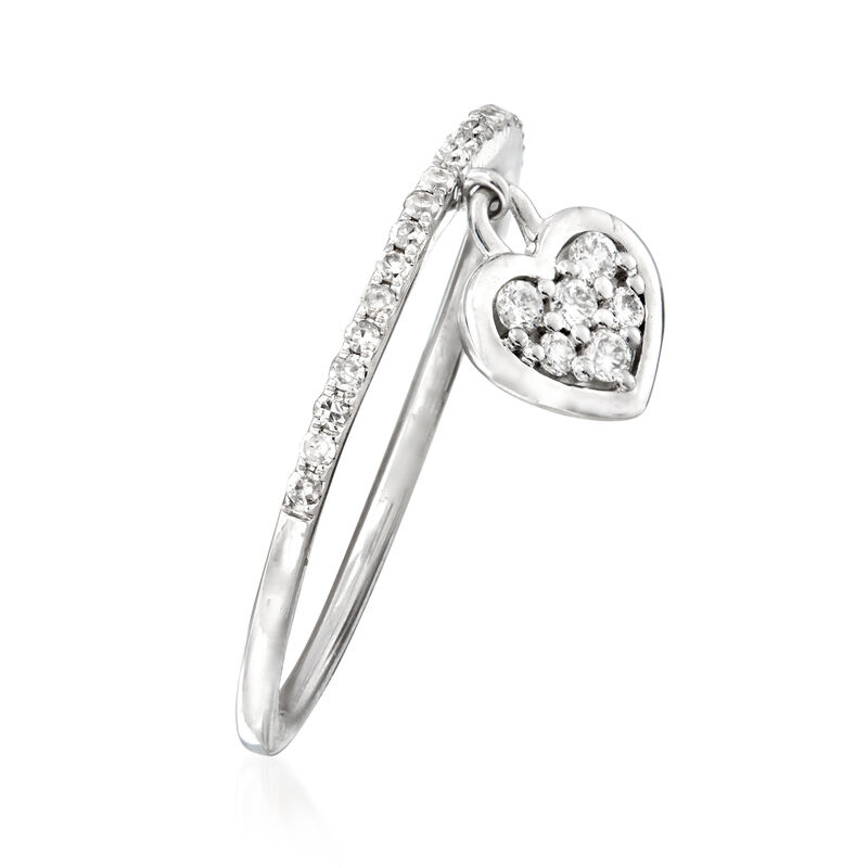 .20 ct. t.w. Diamond Heart Charm Ring in 14kt White Gold image number 2