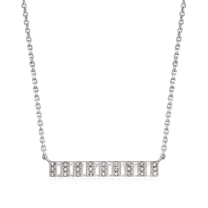 .10 ct. t.w. Diamond Bar Panel Necklace in Sterling Silver image number 0