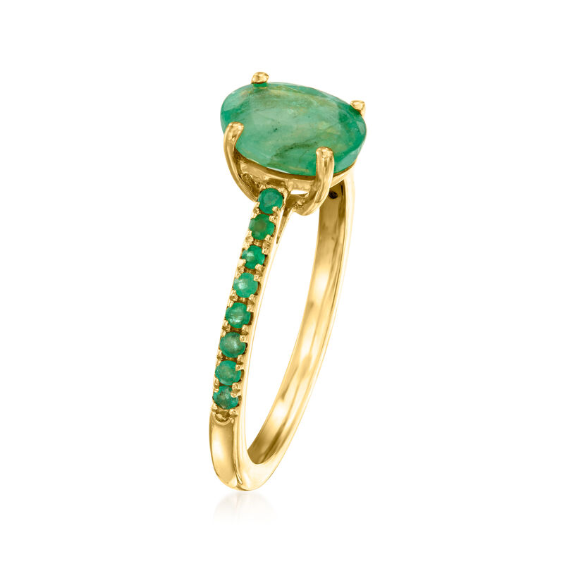 1.50 ct. t.w. Emerald Ring in 18kt Gold Over Sterling image number 2