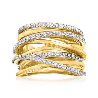 .25 ct. t.w. Diamond Highway Ring in 18kt Gold Over Sterling