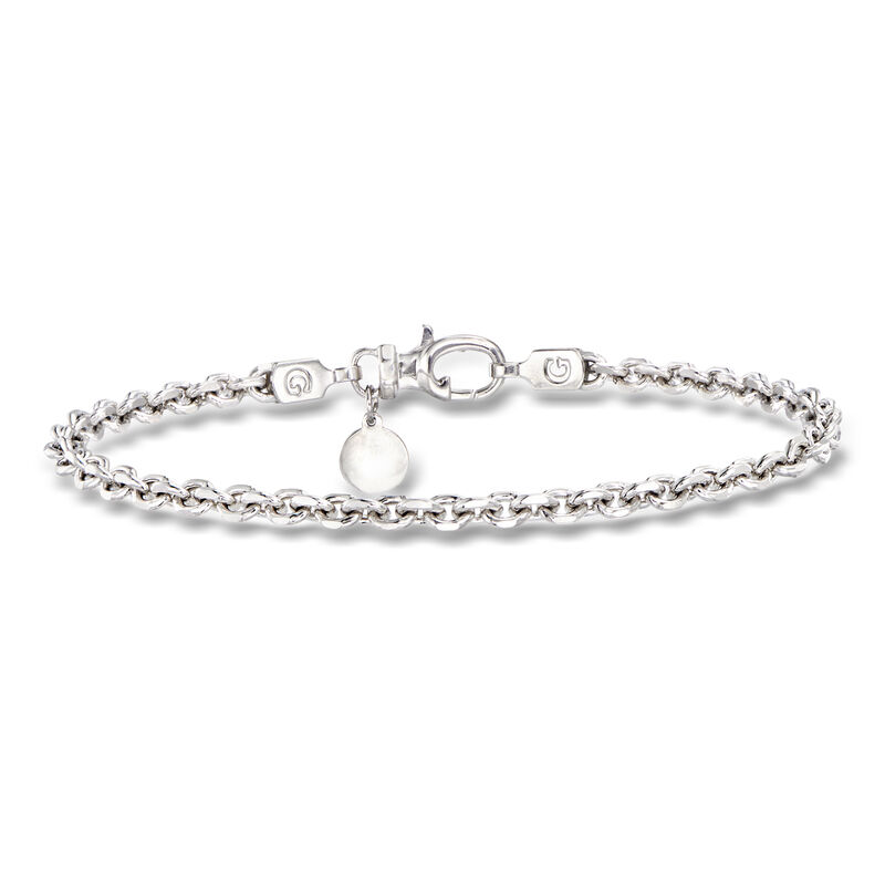Gabriel & Co. Men's Sterling Silver Cable-Link Bracelet. 8" image number 0
