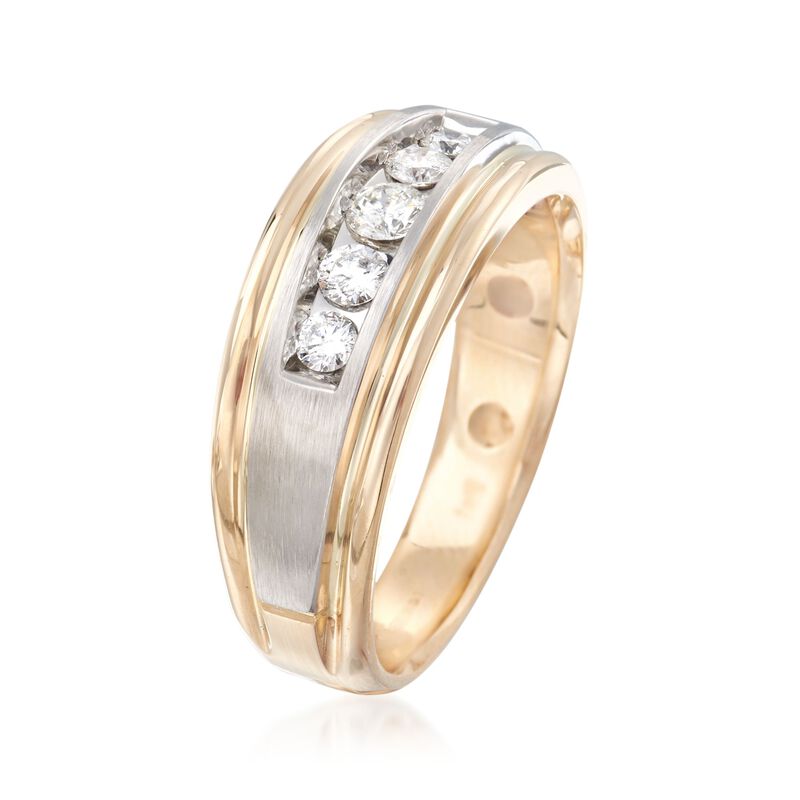 Men's .50 ct. t.w. Diamond Wedding Ring in 14kt Two-Tone Gold image number 1