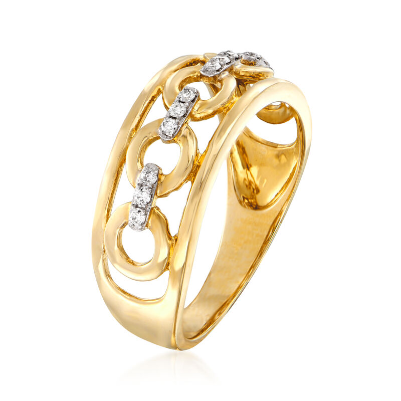 Open-Space Ring with Diamond Accents in 14kt Yellow Gold image number 1