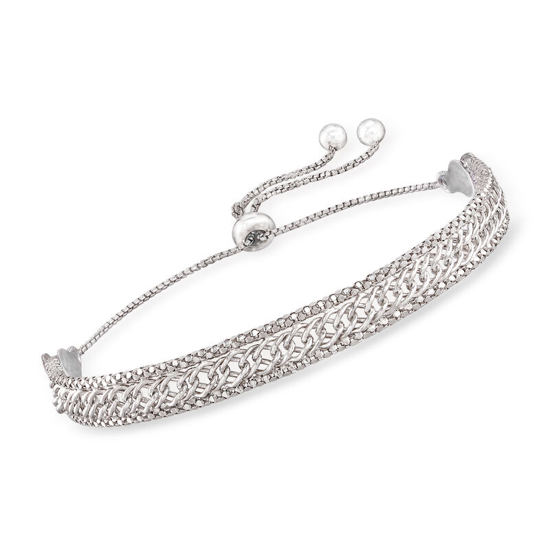 Italian Sterling Silver Multi-Link Bolo Bracelet  image number 0