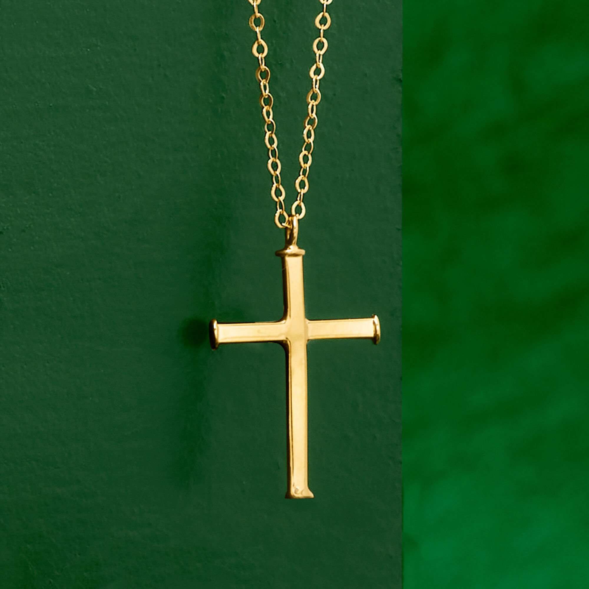 Plain gold cross necklace store