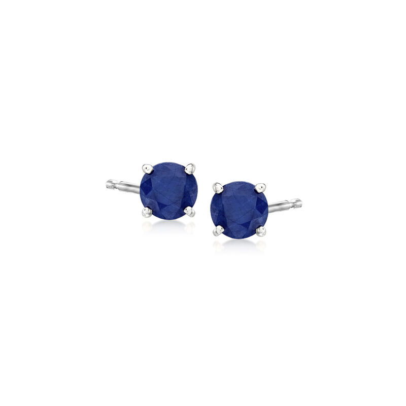 1.15 ct. t.w. Sapphire Stud Earrings in 14kt White Gold image number 0
