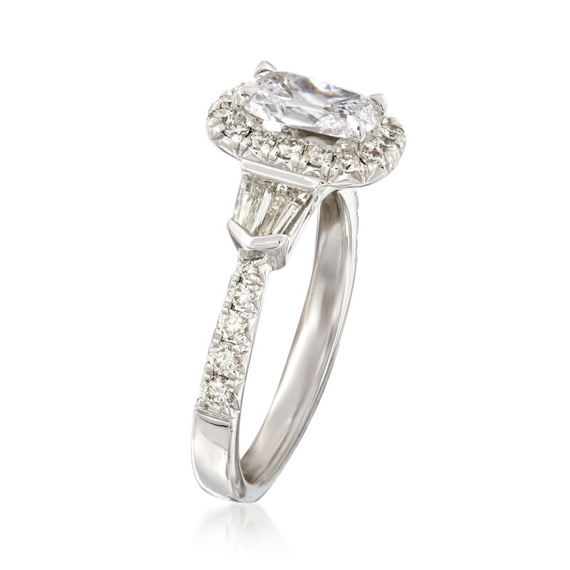 Henri Daussi 1.50 ct. t.w. Diamond Halo Engagement Ring in 18kt White Gold image number 2