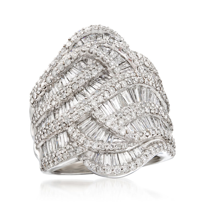 3.00 ct. t.w. Diamond Multi-Row Ring in 14kt White Gold image number 3