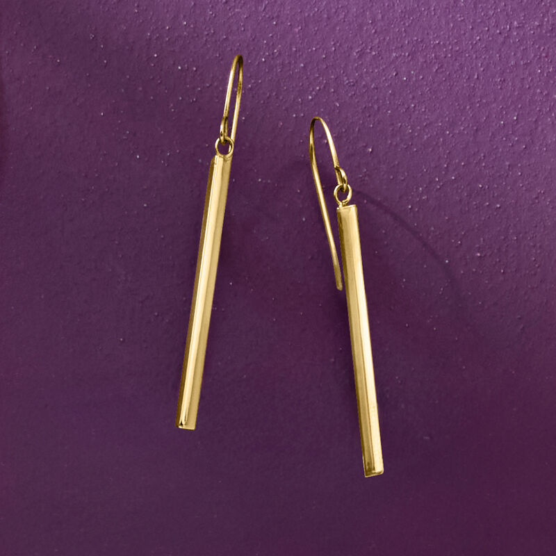 14kt Yellow Gold Linear Drop Earrings image number 4