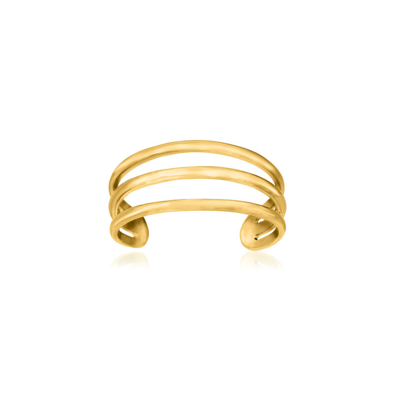 14kt Yellow Gold Three-Row Adjustable Toe Ring image number 0
