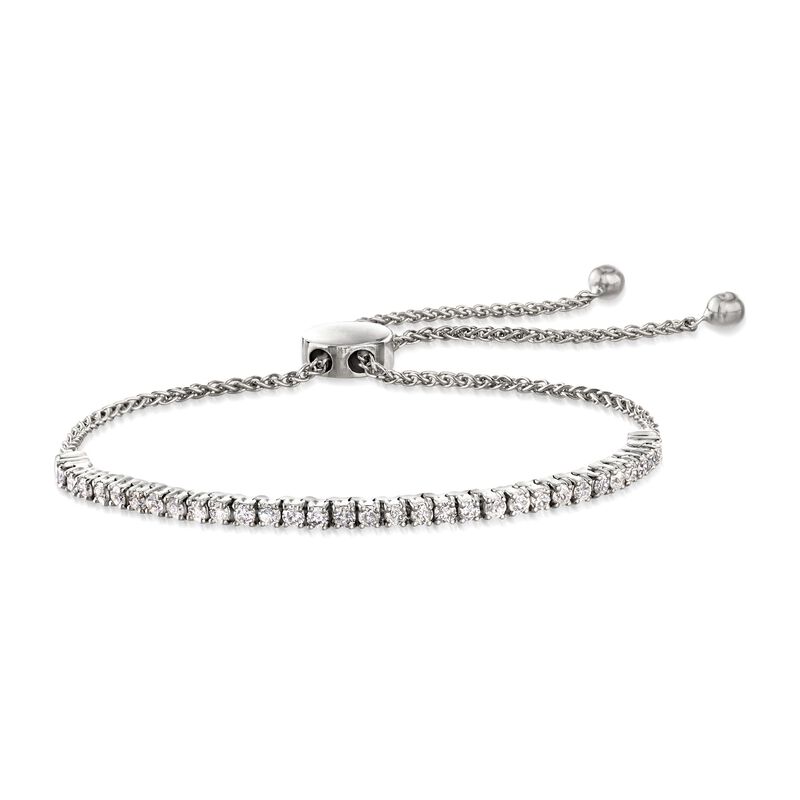 1.00 ct. t.w. Diamond Bolo Bracelet in 14kt White Gold image number 3