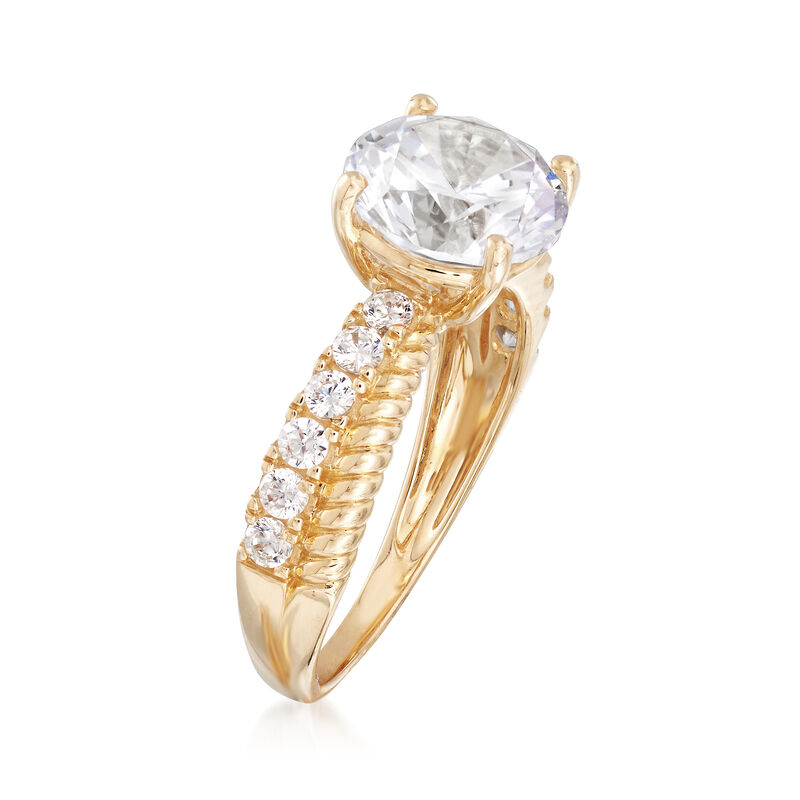 3.00 ct. t.w. CZ Criss Cross Ring in 14kt Yellow Gold image number 2