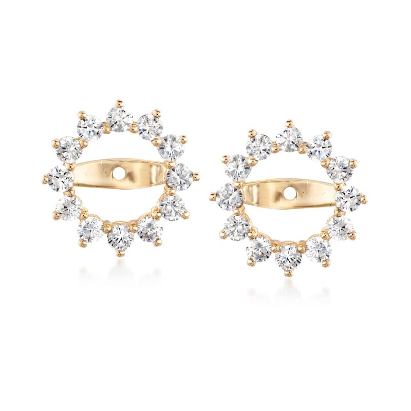 1.00 ct. t.w. CZ Earring Jackets in 14kt Yellow Gold image number 2