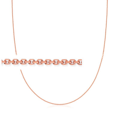 0.9mm 14kt Rose Gold Cable-Chain Necklace