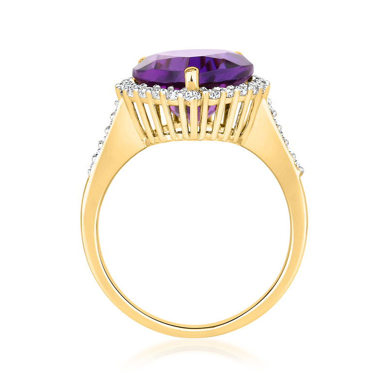 4.20 Carat Amethyst Ring with .60 ct. t.w. White Topaz in 18kt Gold Over Sterling image number 1