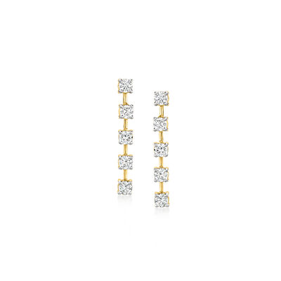 1.50 ct. t.w. Lab-Grown Diamond Linear Drop Earrings in 14kt Yellow Gold