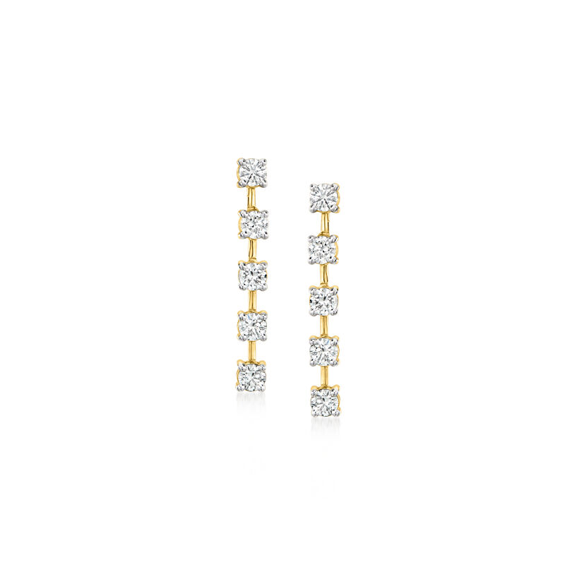 1.50 ct. t.w. Lab-Grown Diamond Linear Drop Earrings in 14kt Yellow Gold  image number 0