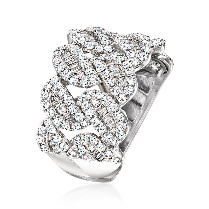 1.75 ct. t.w. Diamond Twisted Ring in 14kt White Gold image number 1