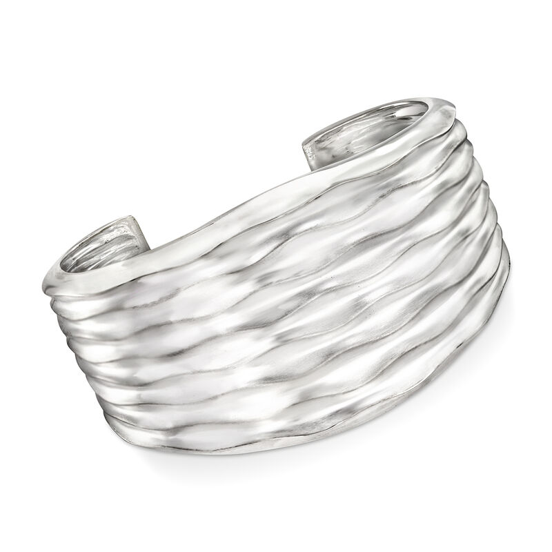 Zina Sterling Silver &quot;Desert Wave&quot; Wide Cuff Bracelet. 7&quot; image number 0