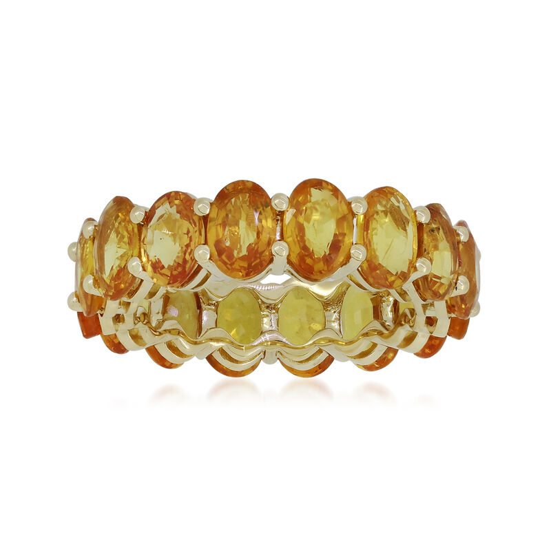 10.00 ct. t.w. Orange Sapphire Eternity Band in 18kt Yellow Gold. Size 6 image number 0