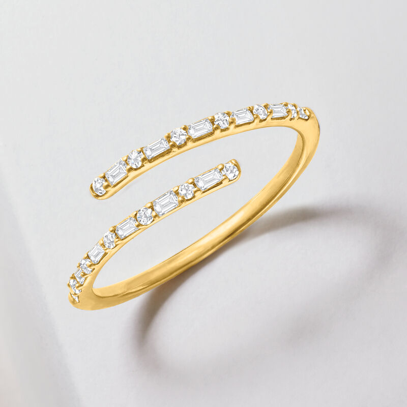 .23 ct. t.w. Diamond Bypass Ring in 14kt Yellow Gold. Size 5 image number 3