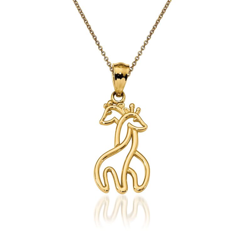 14kt Yellow Gold Giraffe Pendant Necklace image number 0